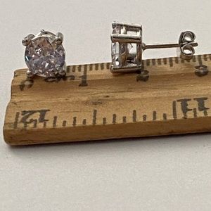 925 Silver 7mm cz earrings cubic zirconia stone stunning